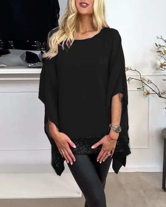 Damen Poncho-Oberteil Spitze Elegant