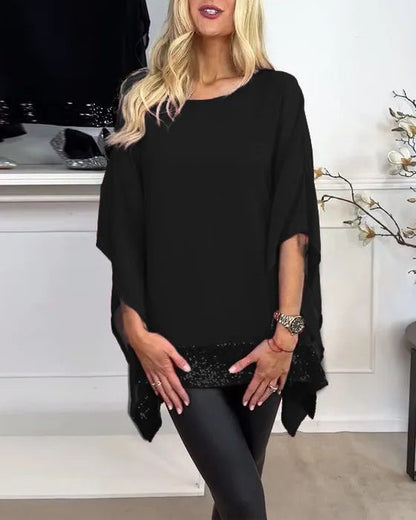 Damen Poncho-Oberteil Spitze Elegant