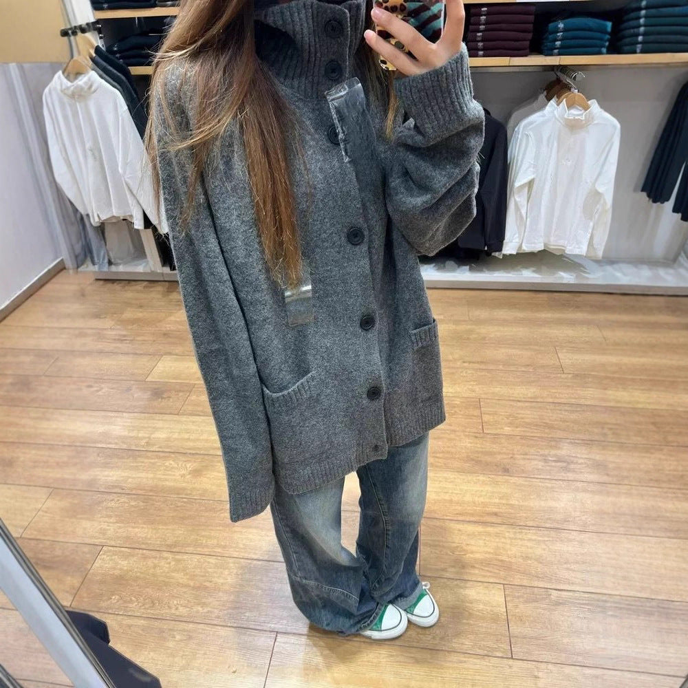 Damen Strickjacke Übergroß mit hohen Taschen Eveloria