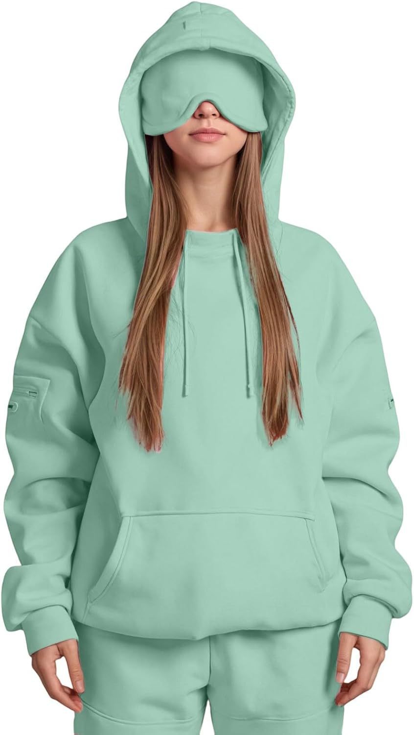 Damen Kapuzenpullover mit Schlafmaske