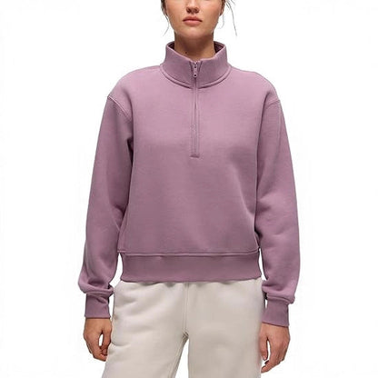 Damen Fleece-Pullover Stehkragen Eveloria