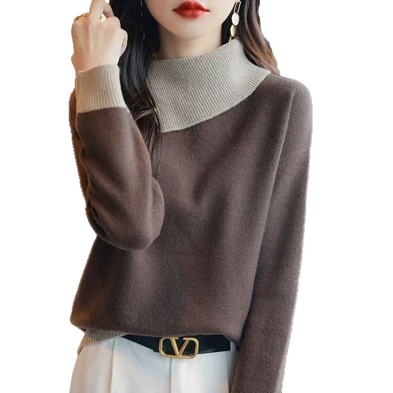 Damen Pullover Stehkragen Modern Eveloria