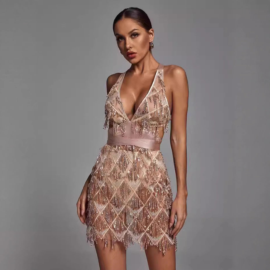 Damen Funktionskleid Pailletten Eveloria - Eveloria