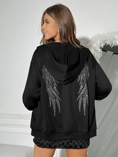 Damen Hoodie Flügel-Design Funkelnd Eveloria