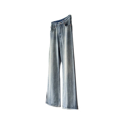 Eveloria Damen Highwaist Jeans Weit Denim Blau
