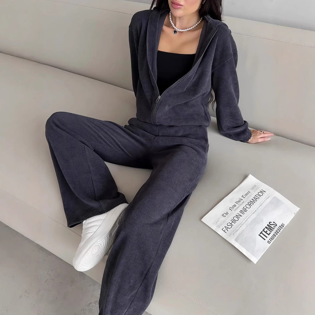 Damen Cropped Sweatshirt Elastisch Mit Reißverschluss Grau