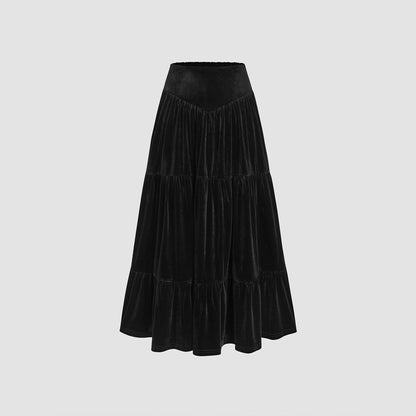 Damen Rüschenshirt Set mit Maxi-Rock Elegant