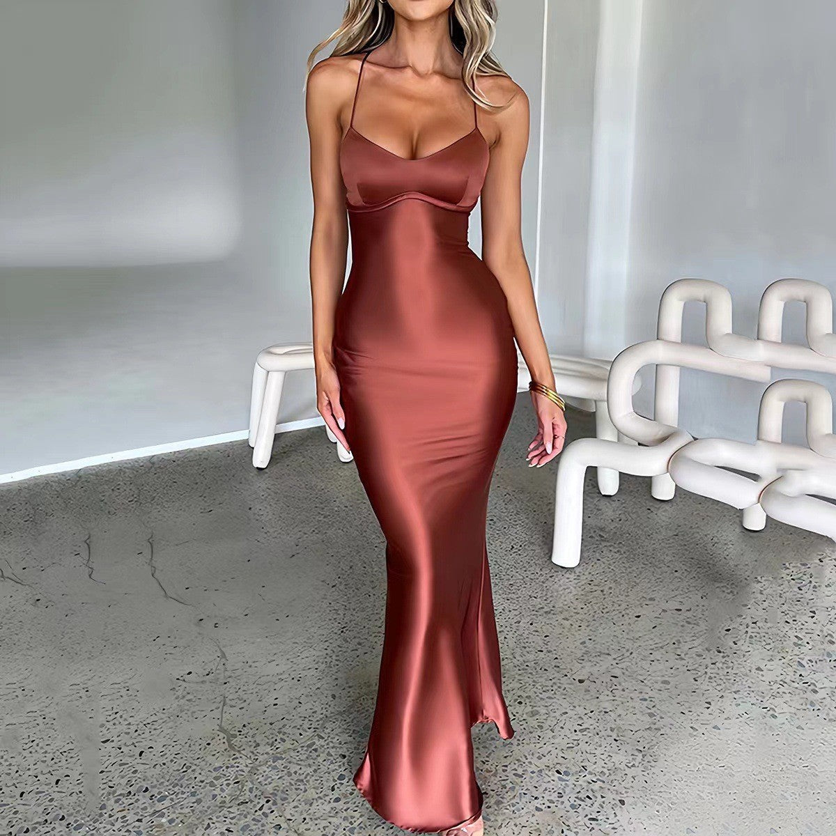 Damen Trägerloses Kleid Slim Fit Eveloria