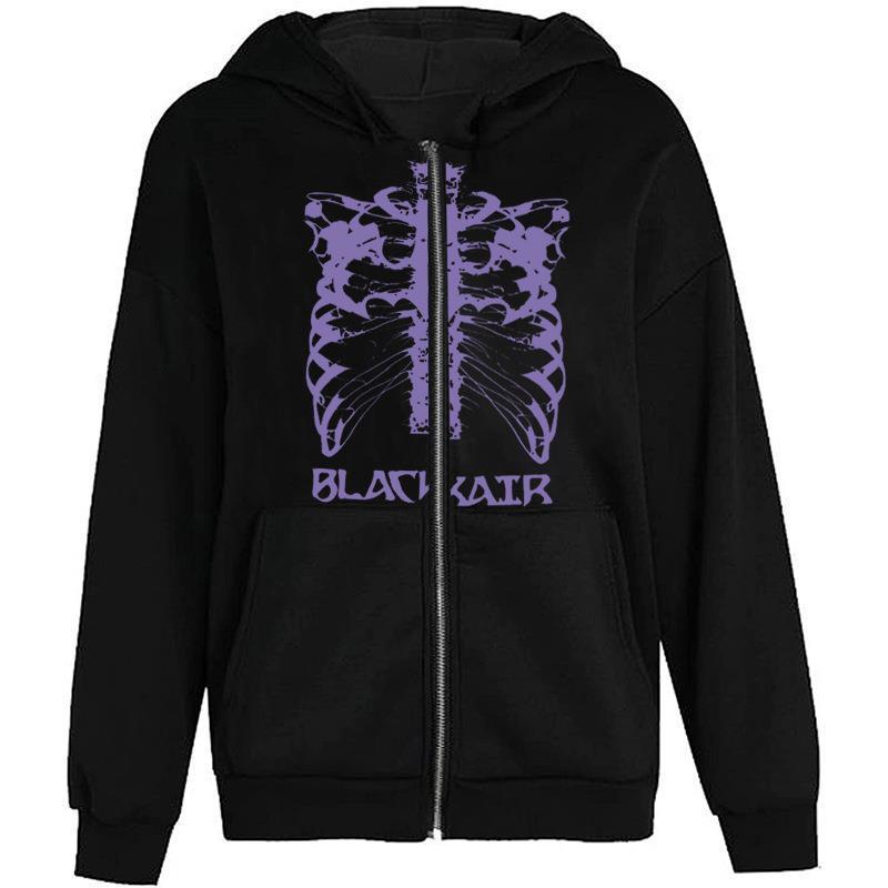 Damen Kapuzenjacke Skelett-Design Eveloria