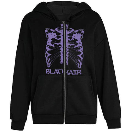 Damen Kapuzenjacke Skelett-Design Eveloria