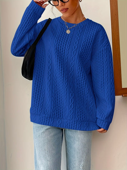Damen Strickpullover Struktur Optik Lässig