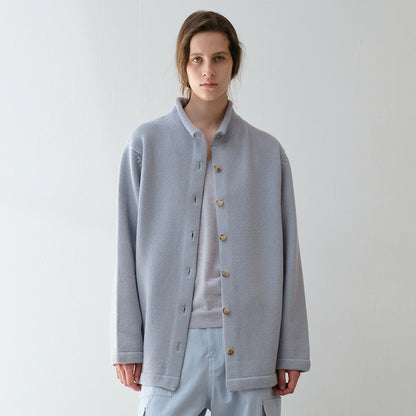 Damen Wolljacke Stehkragen Wärmend Anthrazit Eveloria