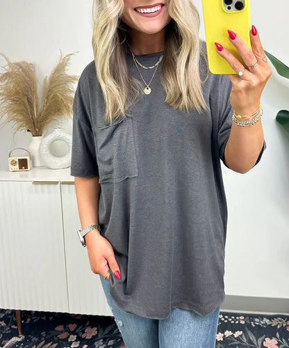Damen Oversized T-Shirt mit Tasche Eveloria