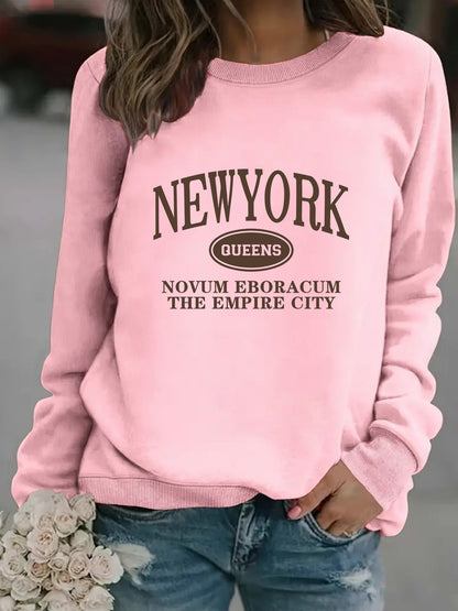 Damen Sweatshirt New Yorker Schriftzug Eveloria