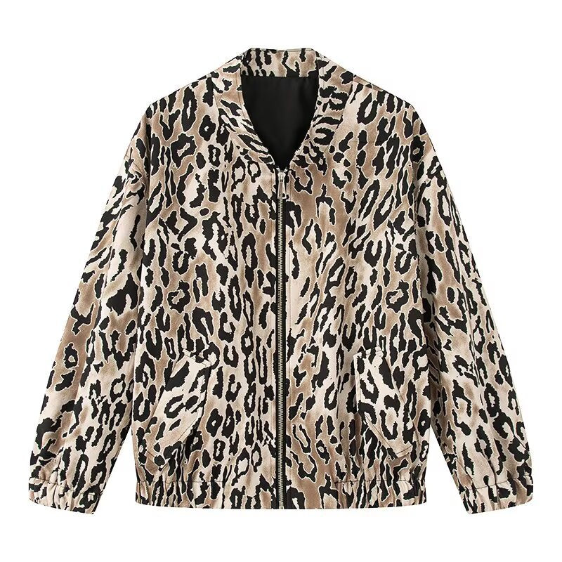 Damen Bomberjacke Leopardenmuster