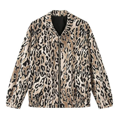 Damen Bomberjacke Leopardenmuster