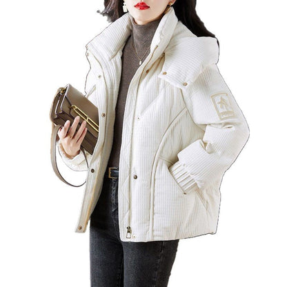 Damen Oversized Steppjacke mit Kapuze und praktischem Design