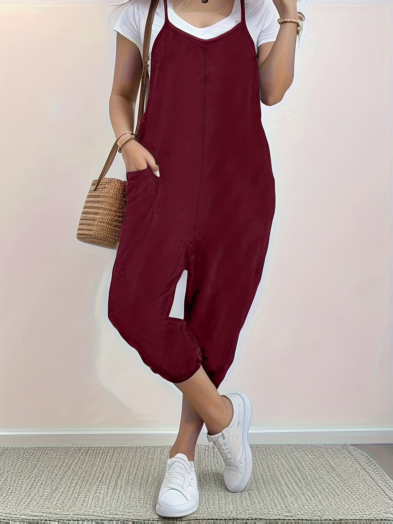 Damen Jumpsuit Komfortpassform Praktische Taschen Eveloria