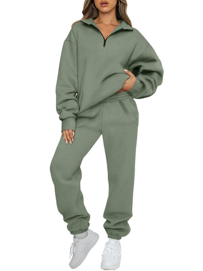 Damen Sweatpants-Set mit Stehkragen und Kängurutasche Eveloria