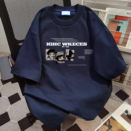 Damen Oversized Grafik T-Shirt Eveloria Weiß