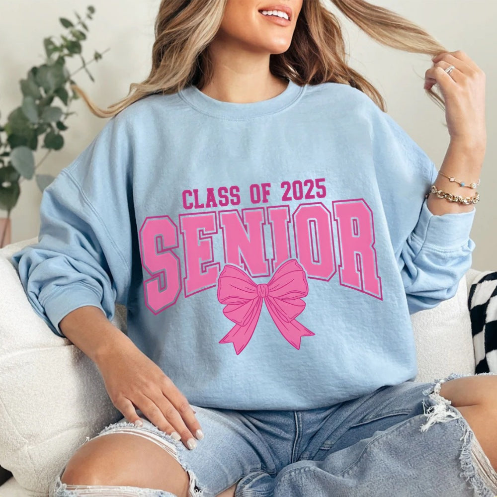 Damen Sweatshirt Abschlussjahr Schleifendesign Grau Eveloria