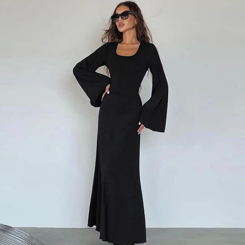 Damen Maxikleid Weit Ärmel Elegant Eveloria