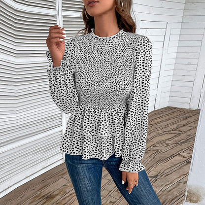 Damen Bluse Rüschendetails Smock Optik Eveloria