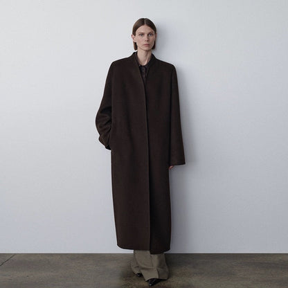 Damen Oversized Trenchcoat Wollmix Schwarz Eveloria - Eveloria