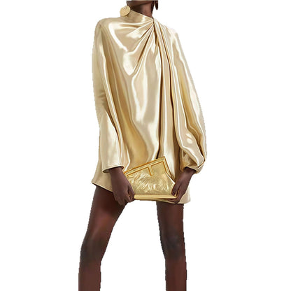 Damen Chiffon-Kleid Voluminöser Schnitt Schimmernd Eveloria