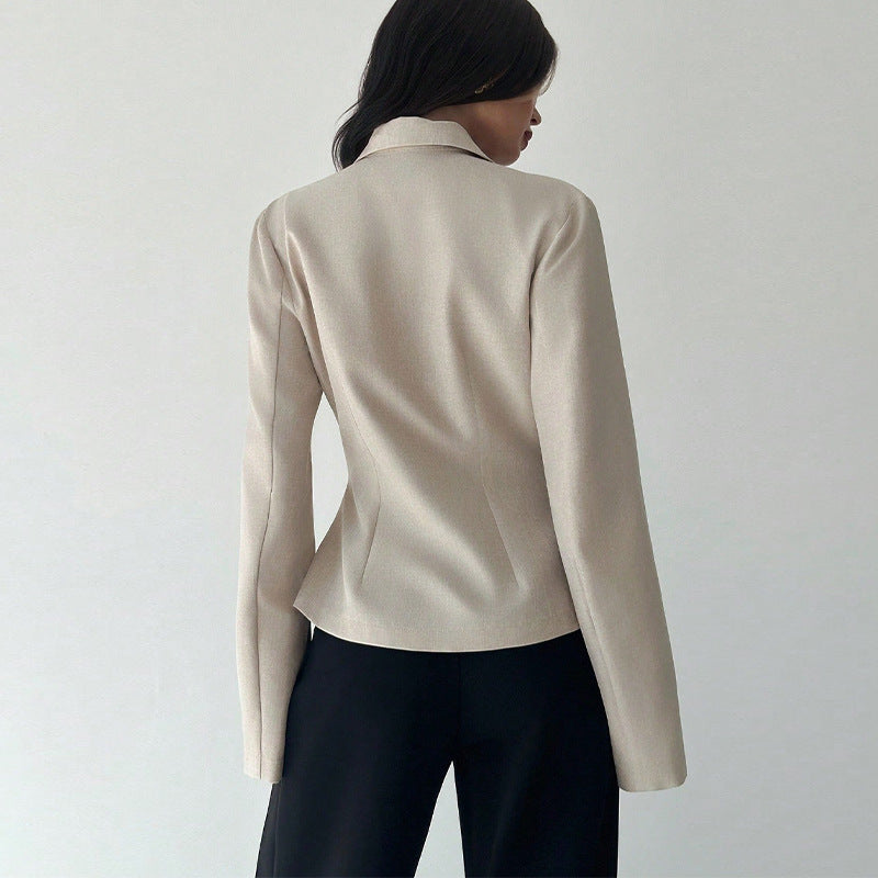 Damen Blazer Tailliert Feiner Stoff Eveloria