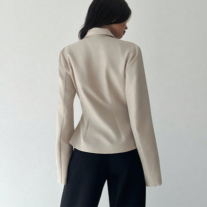 Damen Blazer Tailliert Feiner Stoff Eveloria