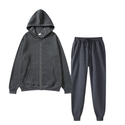 Damen Kapuzenpullover Set Bequem Reißverschluss Schwarz Eveloria - Eveloria