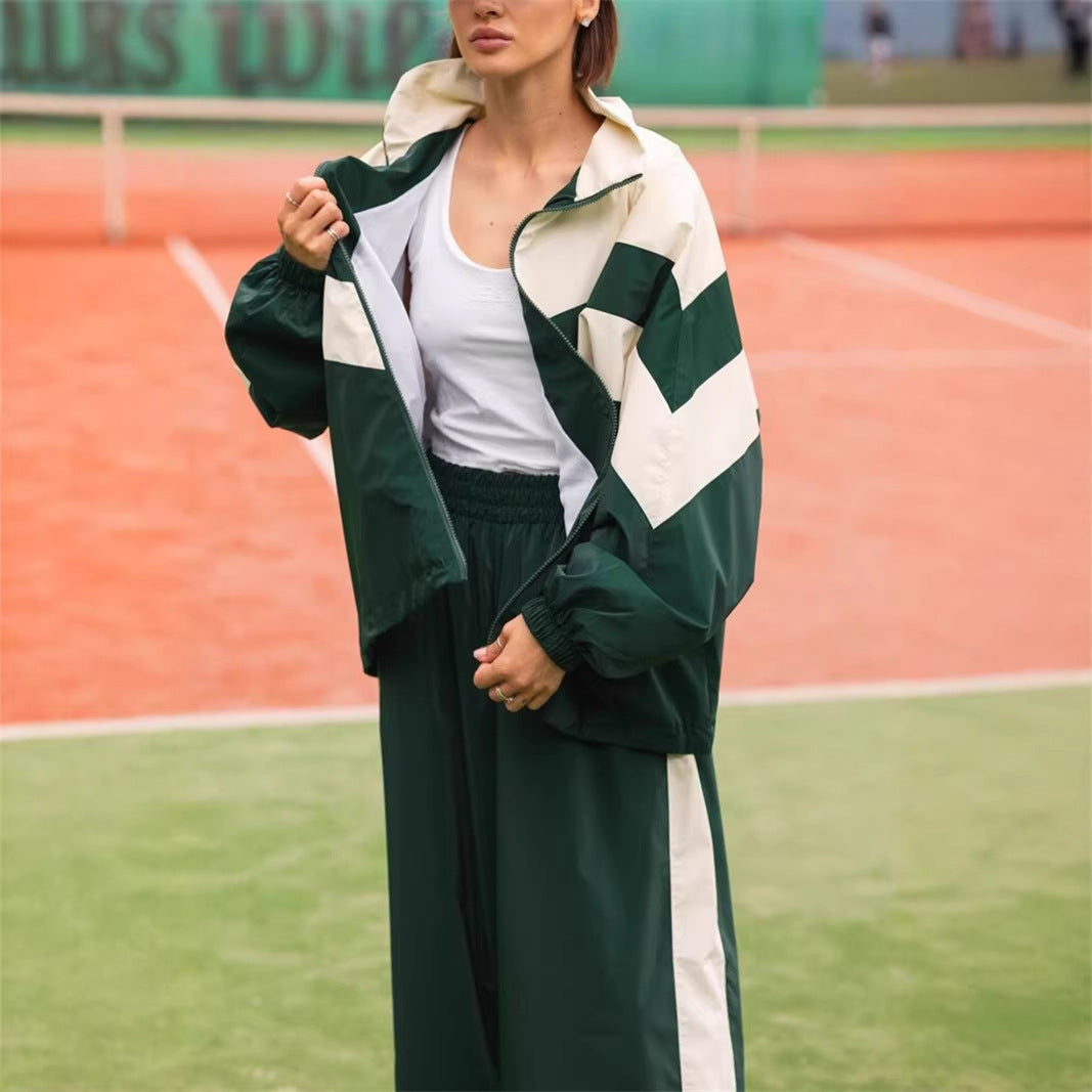Eveloria Damen Windbreaker Anzug Hochgeschlossener Kragen Trendfarben