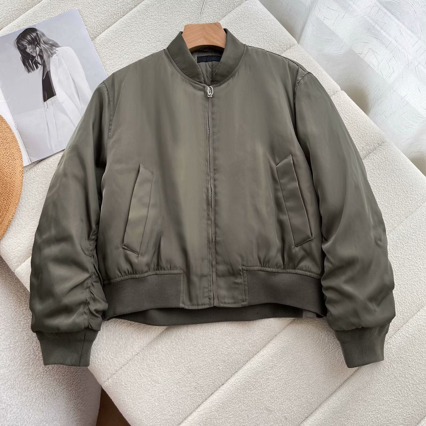 Damen Sportbomberjacke Hochkragen Bequem Eveloria