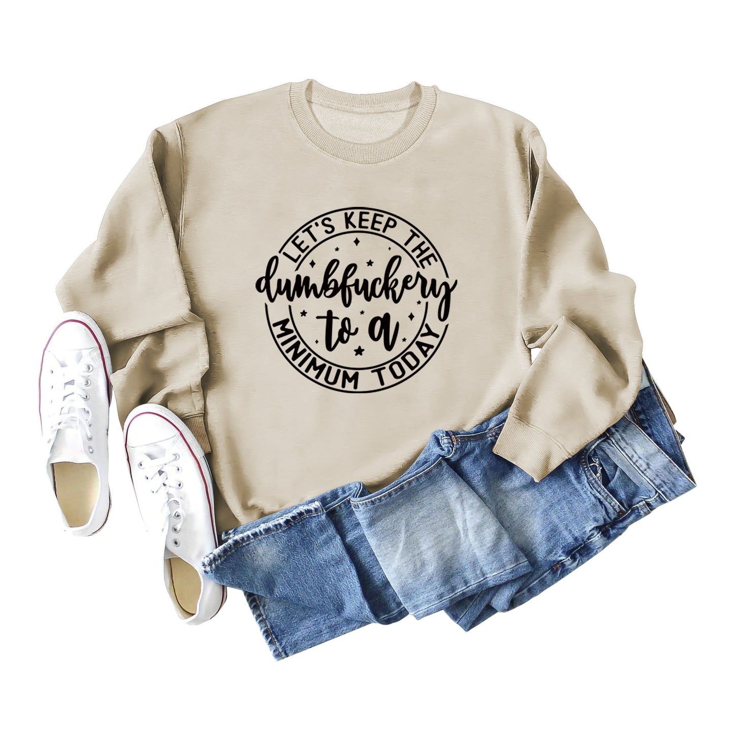 Damen Sweatshirt Motivierender Aufdruck Graffiti-Design Eveloria