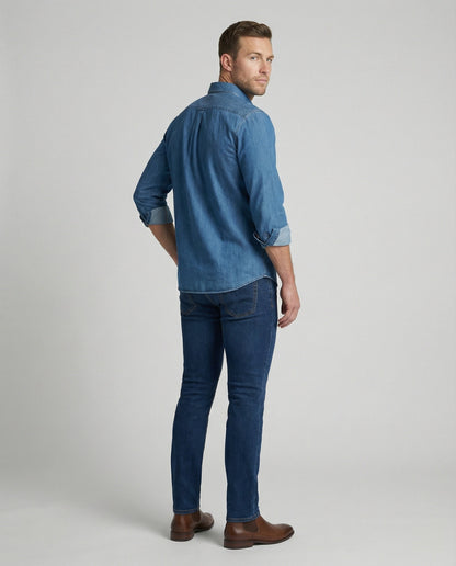Herren Langarmhemd aus Jeans Regular Fit