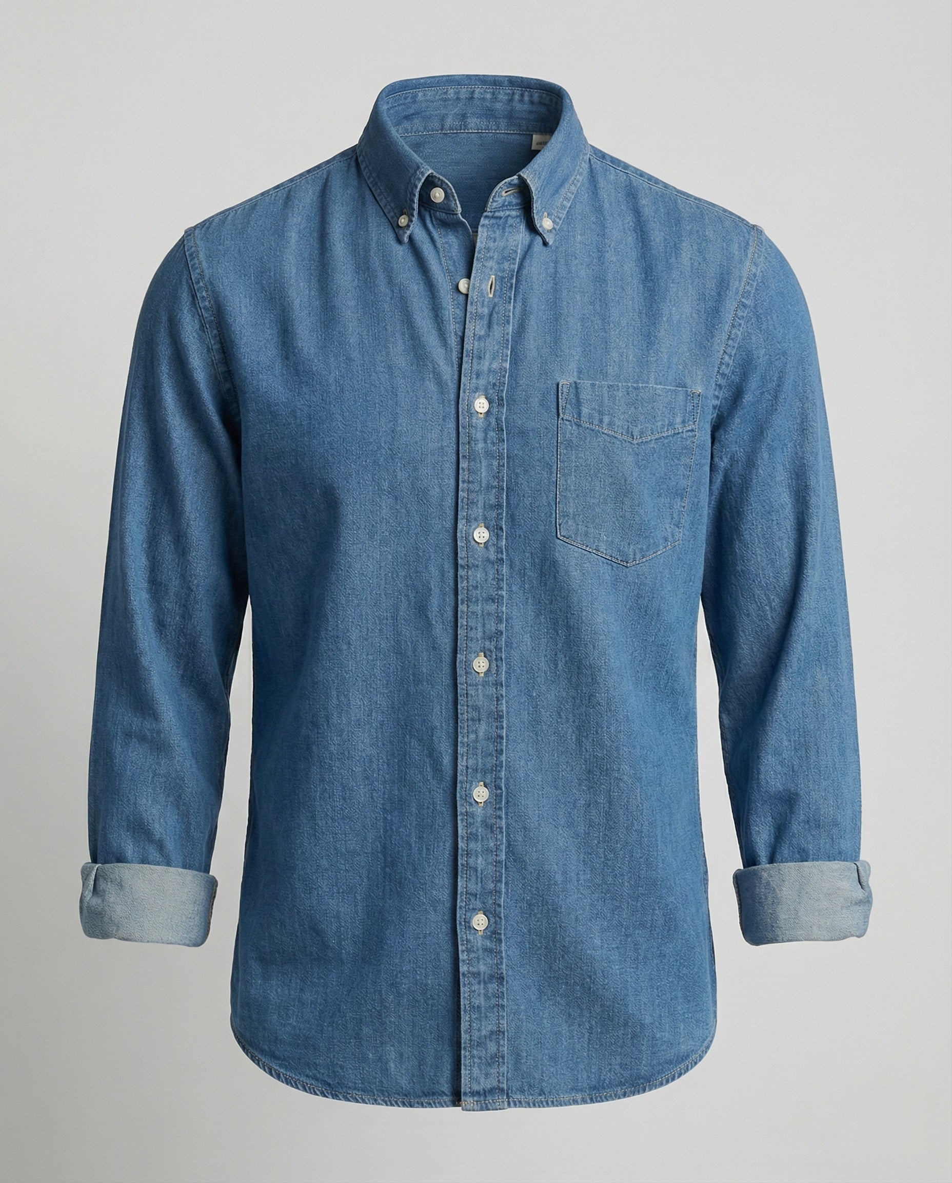 Herren Langarmhemd aus Jeans Regular Fit - Eveloria