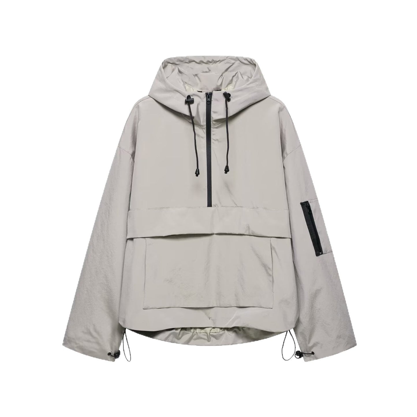 Damen Windjacke Funktionale Kapuzenjacke mit Kängurutasche