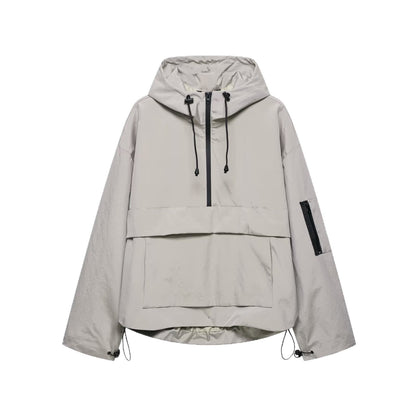 Damen Windjacke Funktionale Kapuzenjacke mit Kängurutasche