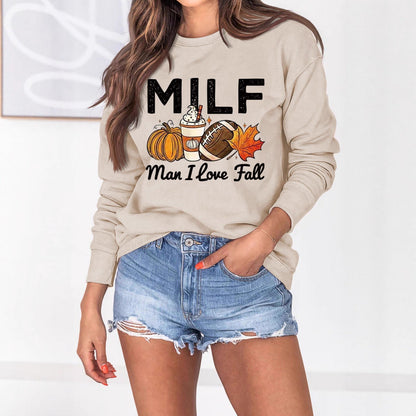 Damen Sweatshirt Herbstlich Essenzen Motiv Weiss - Eveloria