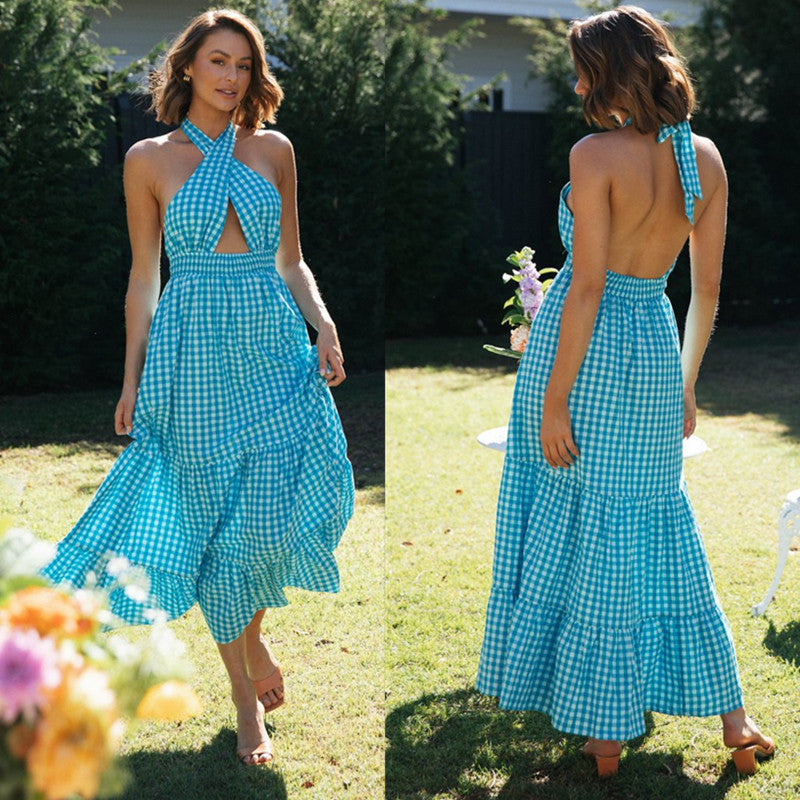 Damen Maxikleid Wickeloberteil Rüschen Saum Eveloria - Eveloria