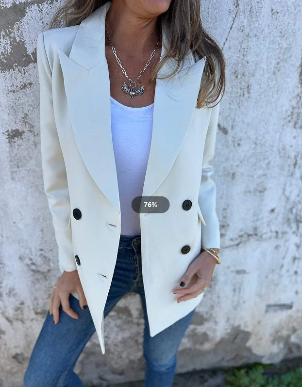 Damen Blazer Doppelter Knopfleiste Stylischer Schnitt Eveloria