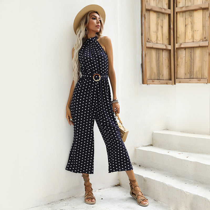 Damen Jumpsuit Hochgeschlossen Tailliert Eveloria