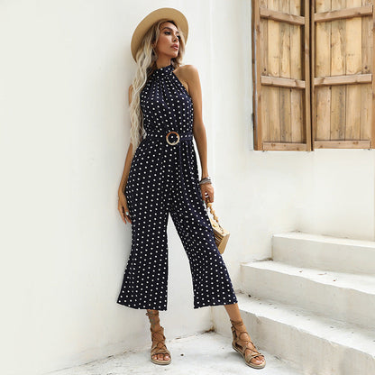 Damen Jumpsuit Hochgeschlossen Tailliert Eveloria