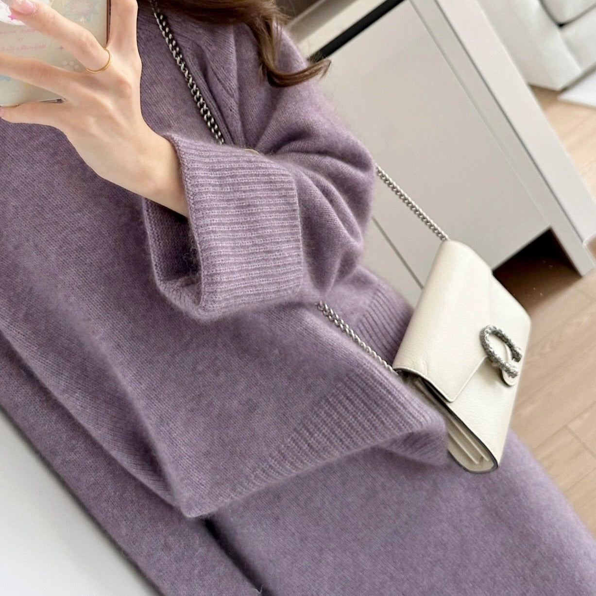 Damen Grobstrickpullover Lässiger Schnitt Stehkragen Eveloria - Eveloria