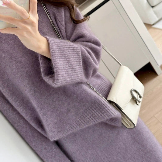 Damen Grobstrickpullover Lässiger Schnitt Stehkragen Eveloria - Eveloria
