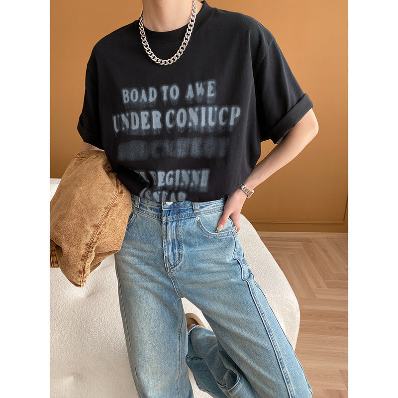 Damen Oversized T-Shirt mit Grafikdruck und Lässigem Schnitt Schwarz - Eveloria