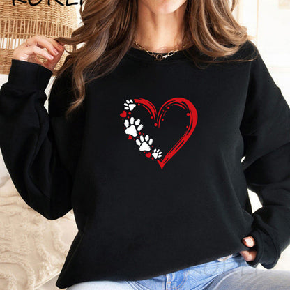 Damen Sweatshirt Herz Pfotendesign Eveloria - Eveloria