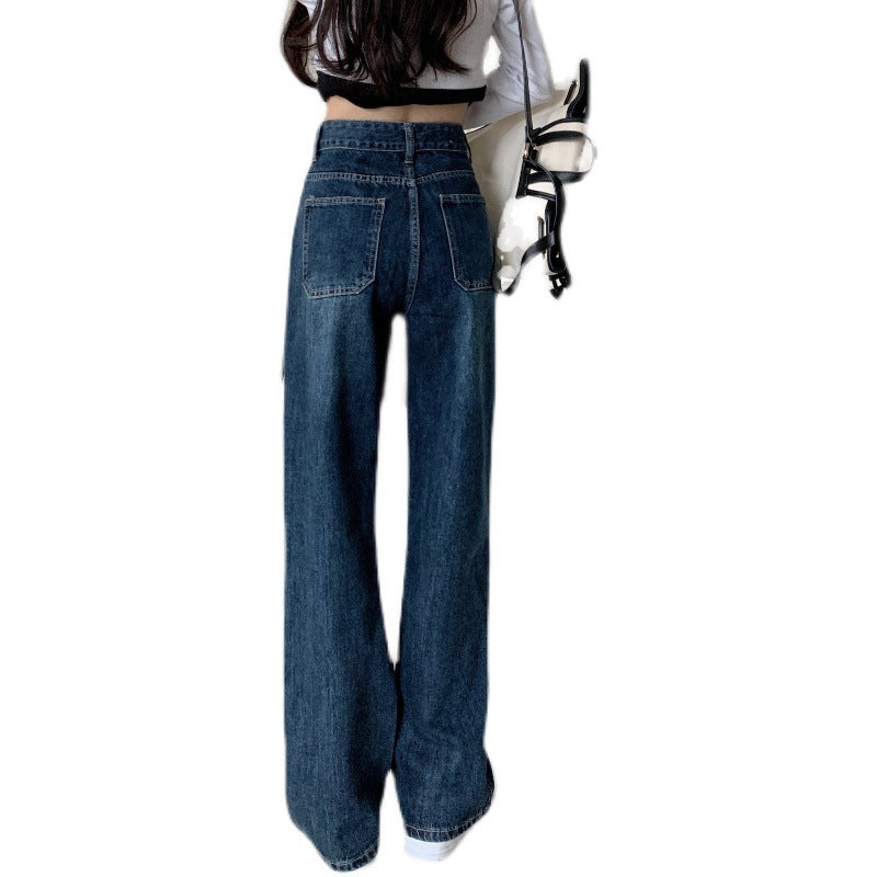 Damen High-Waist Jeans Weit Eveloria