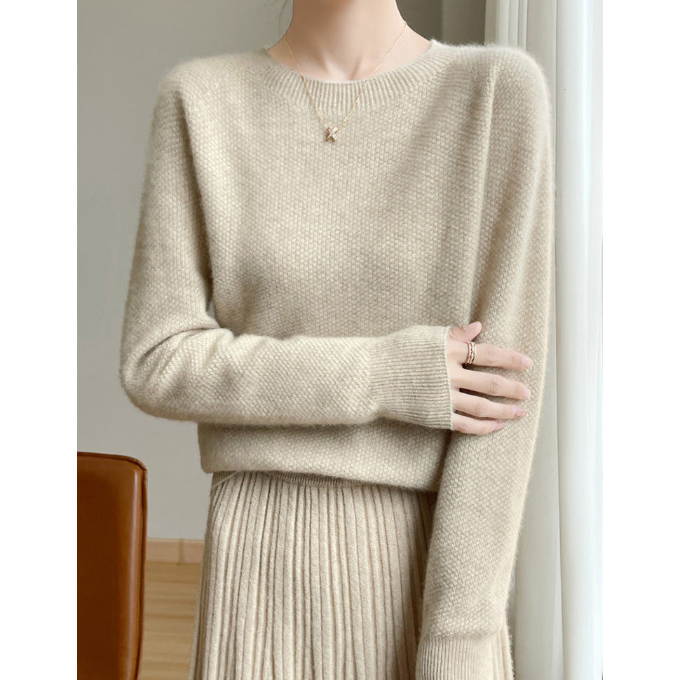 Damen Feinstrickpullover Rundhals Elegant Locker